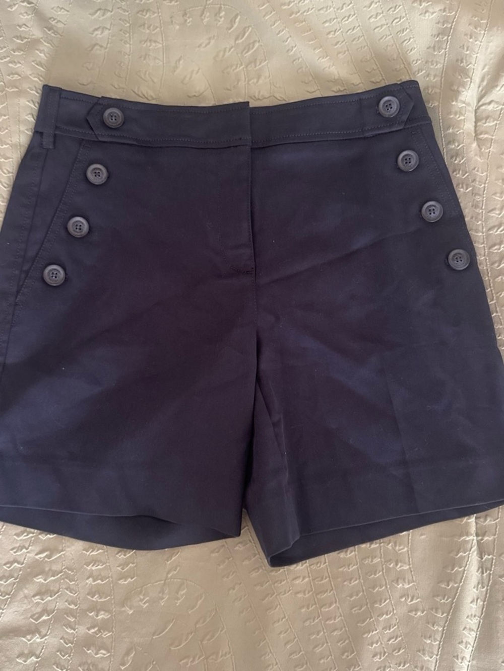 Chico's Navy Double-Button Sailor Shorts